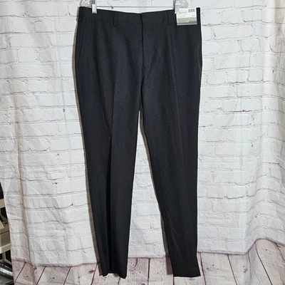 Louis Raphael 男式裤子黑色 38x32 码正装裤子剪裁合身聚酯纤维 — 第 1/4 张图片