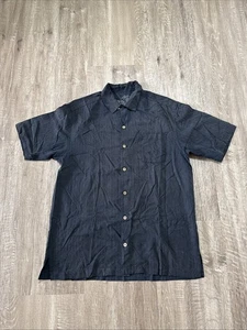 Tommy Bahama besticktes Seidenhemd mit Knöpfen Small schwarz One Down Two To Go Lesen - Bild 1 von 14