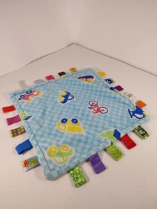 Taggies Blue Boys Soft Fleece Lovey Security Blanket Car Plane Train Truck 12" - Picture 1 of 5