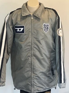 Diesel Men’s Bomber Jacket Grey Quilted Size XL Casual Winter Full Zip - Picture 1 of 9