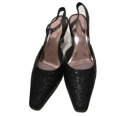 Sapato Liz Claiborne Feminino Flex Sarong Preto Lantejoulas Couro Tamanho: 8,5M - Imagem 1 de 4