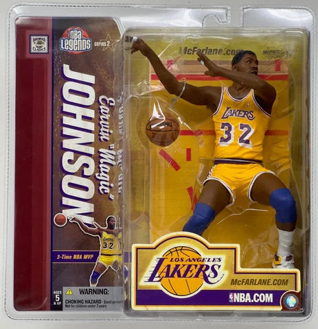 2006 MCFARLANE NBA LEGENDS SERIES 2 ERVING MAGIC JOHNSON LOS ANGELES LAKERS MOC Cover