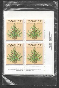 pk03388:Stamps-Canada PO Pack #900 Christmas Tree 15 cent Plate Block Set-MNH - Picture 1 of 1