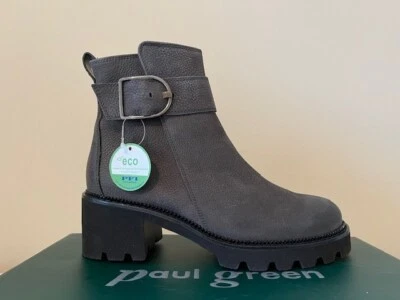 PAUL GREEN HALO ЖЕЛЕЗА ЗЕРНИСТЫЙ НУБУК ЛОДЫЖКИ БОТИНОК РАЗМЕР США 7,5/ВЕЛИКОБРИТАНИИ 5/ЕС 38 - Изображение 1 из 4