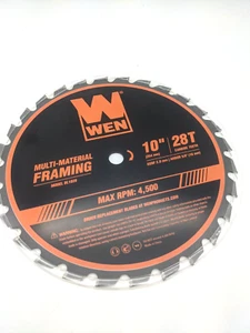 WEN BL1028 10" 28-Tooth Carbide-Tipped Professional Framing Saw Blade - Picture 1 of 1