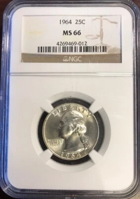 1964 25C MS66 NGC (SB1:P) - Image 1 of 2