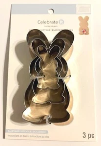 3-piece Easter Bunny Cookie Cutter Set by Celebrate It metal last one - Picture 1 of 2