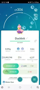 AMAZING!!! ✨ SHINY DUCKLETT!!! ✨ - PKMN GO!!! - NON REGISTERED! - Picture 1 of 2