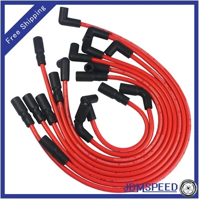 RED 8MM Spark Plug Wires For GMC JIMMY SONOMA SAFARI 1995-2001 VORTEC 4.3L V6 - Image 1 of 4