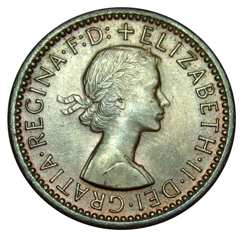 Great Britain 1 Farthing coin 1954 km#895 Elizabeth II wren bird Cover