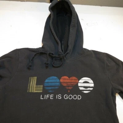 LIFE IS GOOD Positive LOVE HEART PEACE SUDADERA CON CAPUCHA SUDADERA CON CAPUCHA Mujer XS Foto 1 de 3