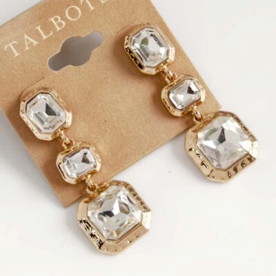 Nuevos Pendientes Colgantes Cuadrados de Vidrio Talbots Regalo Moda Mujeres Fiesta Vacaciones Joyería Foto 1 de 3