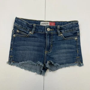 Girls Denim Shorts 5-6 Years Blue Cherokee Cut Off Distressed Frayed - Picture 1 of 13