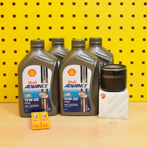Juego de filtros de aceite originales bujías aceite Shell 15w50 para: Ducati Monster 695 / 696 - Imagen 1 de 1