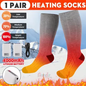 Men Women Electric Heated Socks Winter Rechargeable Washable Sleeping Hunting US - Picture 1 of 17