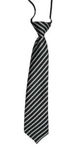 Boys Kid's Stylish Jacquard Woven Fastener Up Stretchy Pre-tied Neckties - Picture 1 of 15