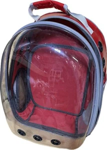 Lollimeow Capsula Portatile Trasparente Gatto Gatto Gattino Rosso - Foto 1 di 11
