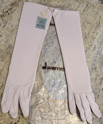 ¡Nuevo! Guantes de nailon formales elásticos talla única vintage 15,5" rosa carne  Foto 1 de 4