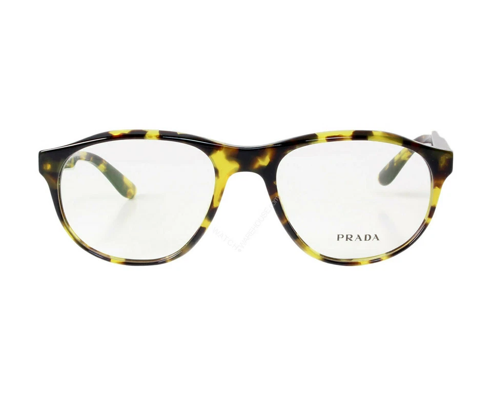 PRADA RX Eyeglasses Frames VPR 12s Ubl-1o1 52x18 Yellow Havana Made in Italy