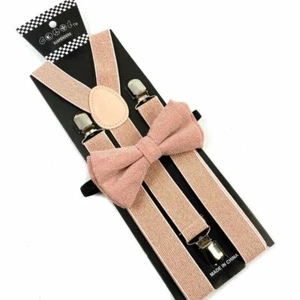Nuevo Rosa Polvoriento Oro Rosa Brillo Brillo Arco Brillo Set Danza Esmoquin - Imagen 1 de 6