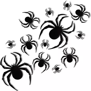 24PCS Spider 3D Door Decorations - Indoor/Outdoor Wall & Window Stickers for Hal - Picture 1 of 6