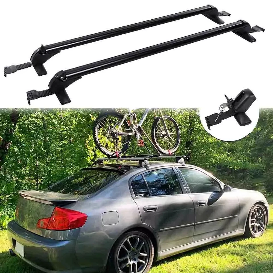For Infiniti G35 G37 Sedan 41.3" Lockable Roof Racks Cross Bars Luggage Carriers - Изображение 1 из 4