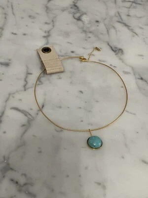 Collar Anthropologie Nuevo con Etiquetas Collar Dorado Azul Turquesa Collar Nuevo Foto 1 de 4
