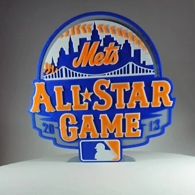 Suporte impresso em 3D Mets All Star Game | Tela de mesa, parede ou prateleira NY Mets - Imagem 1 de 4