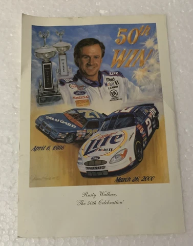 Rusty Wallace 50th Win Miller #2 Postcard Nascar Cover