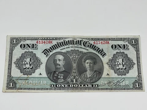 DOMINION OF CANADA~1911~EX. LARGE $1 BANKNOTE~EX. RARE 413426K (#55) Cover