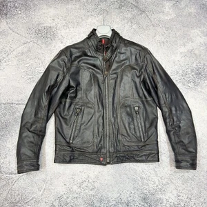 Strellson Mens Leather Jacket Wool Lining Size L 52 - Picture 1 of 12