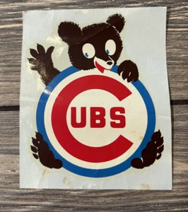 Vintage 1960's Chicago Cubs J.G. Barron Decal Co 3 1/2" x 4 1/4" Baseball Decal - Picture 1 of 2