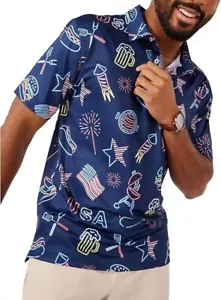 chubbies Herren Lightweight Performance Golf Polo 2.0 Shirt Patriotic Light NEU - Bild 1 von 5