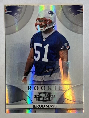 2008 Donruss Threads #193 JEROD MAYO Rookie Autograph Silver #/50 RC Auto  - Image 1 of 3