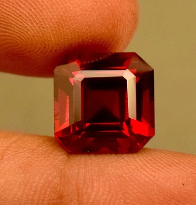 Mozambique Red Ruby Certified 8.40 Emerald Cut Loose Gemstone For Ring Use - Image 1 of 4