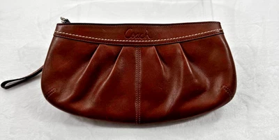 Coach Ashley плиссированные застежки сумочки женщин красное дерево кожаный кошелек с ремешком винтажный F13734 - Изображение 1 из 4