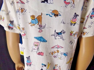 SLEEP SENSE Nacht Schlafshirt PJ Größe Small Strand Hunde Neu mit Etikett - Bild 1 von 4