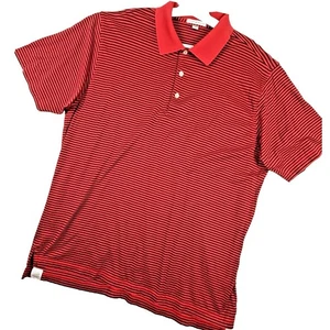 Peter Millar Shirt Mens XL Red Blk Striped Polo Summer Comfort Golf Performance - Picture 1 of 10