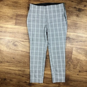 A New Day Women Sz 12 Black White Plaid Ankle Dress Work Pants Stretch Waist - Picture 1 of 6