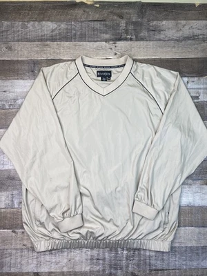 FootJoy Golf Jacket Mens XXL Beige Rain Windbreaker Long Sleeve Pullover Lined - Image 1 of 4