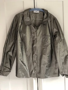 M&S Alexa Chung Women’s Metallic Look Shirt Blouse UK Size 16 bloggers fave - Picture 1 of 10