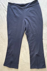 Anthropologie Daily Practice Pant Women Plus 2X Blue Stretch Wide Leg Front Zip - Picture 1 of 12