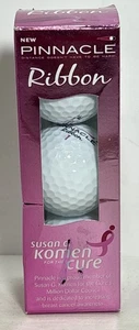Pinnacle Ribbon Golf Balls Pack of 3 Balls Breast Cancer Awareness - Picture 1 of 8