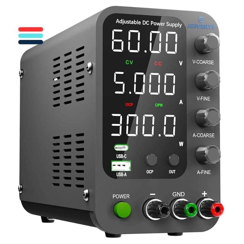 Labornetzteil, Jesverty Labornetzteil DC Regelbar Netzgerät(60V, 5A) mit 20W - Bild 1 von 4