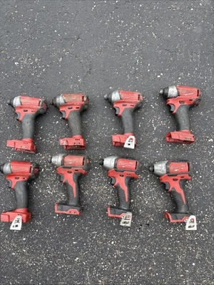 Lot of (8) Used Milwaukee 2753-20 M18 1/4” Hex Brushless Impact Fuel Driver OEM - Immagine 1 di 3