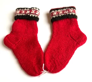 Handmade Icelandic 100% Wool Ski Socks, Foot Warmer Gift - Picture 1 of 4