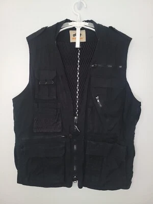 Humvee Mens Large Black Vest Hunting Fishing Camping Outdoors Adventure Gear - Image 1 of 4