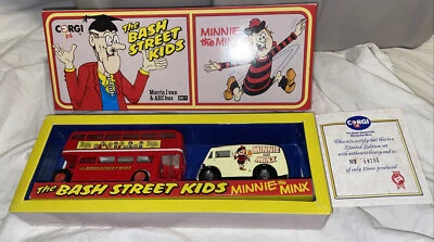 Corgi Diecast Set D47/1 Morris J Van & AEC Bus The Bash Street Kids Minnie Minx - Image 1 of 3