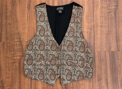 Chaleco Top Vintage Años 90 Jane Ashley Cachemira Caprichoso Floral Bordado Mujer’s L Foto 1 de 4