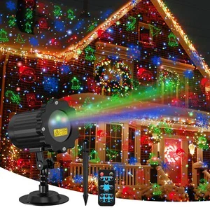 Laser Christmas Projector Lights Outdoor, 3 Colors RGB Christmas Laser Lights... - Picture 1 of 7